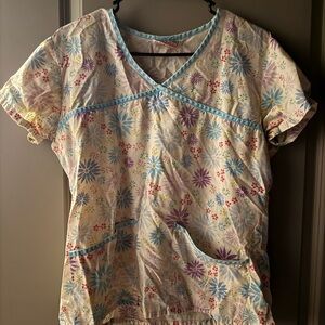 Astars Blue and White Medical Top